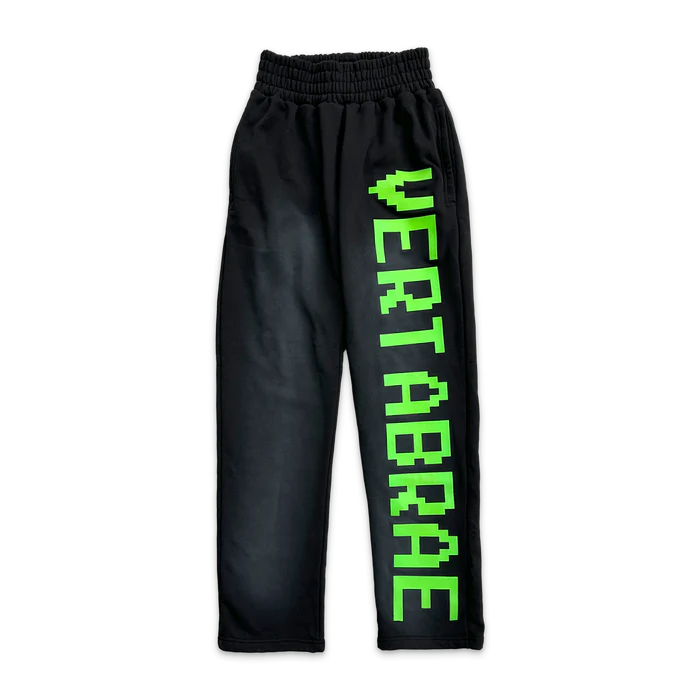 Sweatpants "Washed Black/Neon Green”