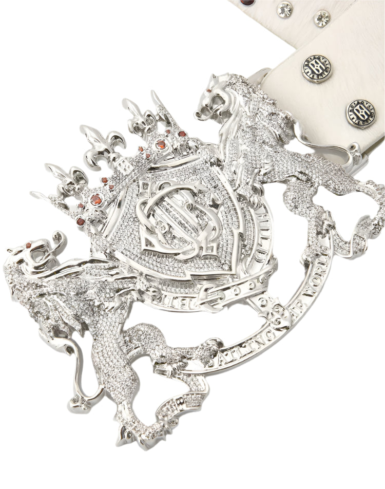 Lion Medal Horsehair Belt In WHT