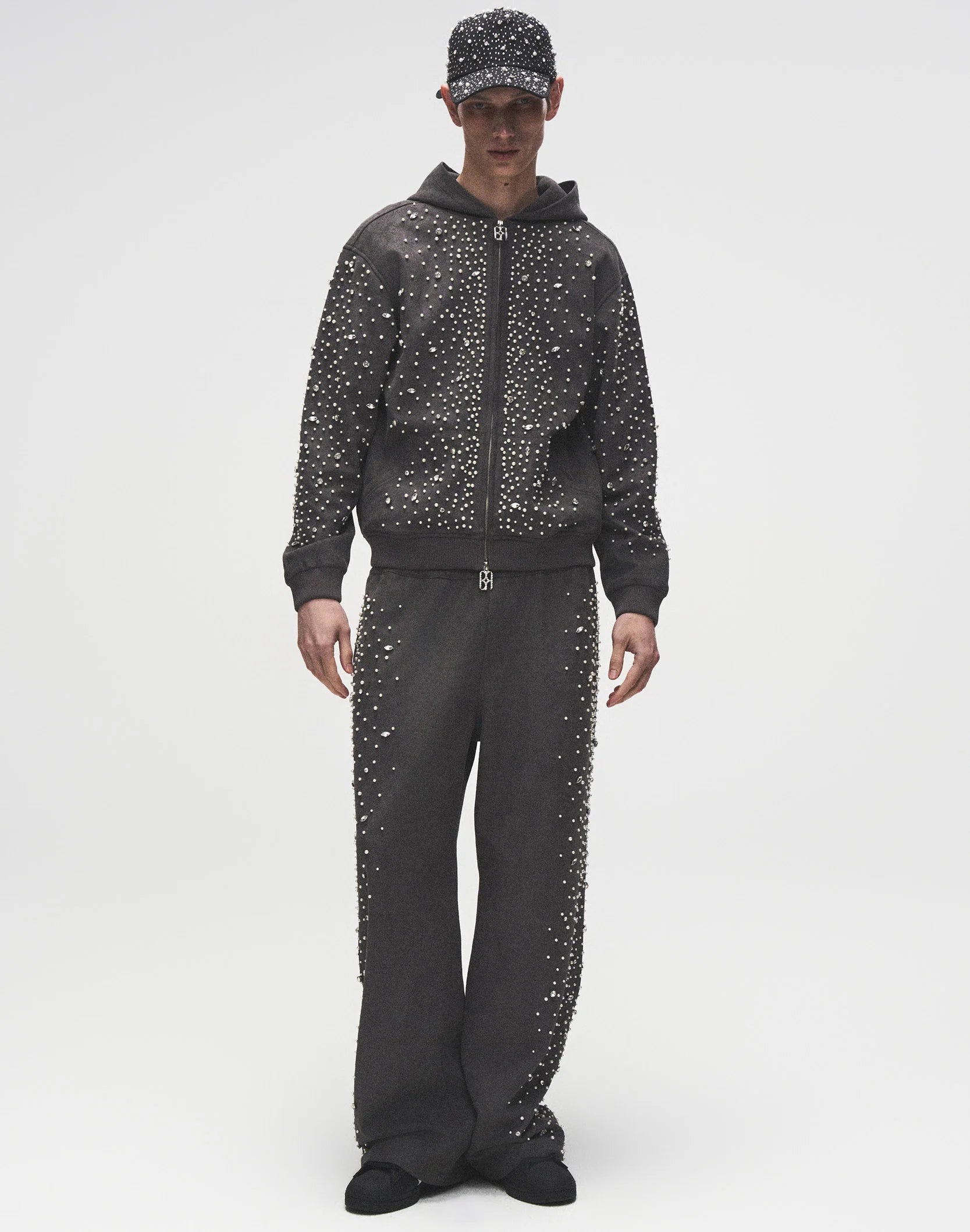 Cashew Blossom Pearl Zipper Hoodie