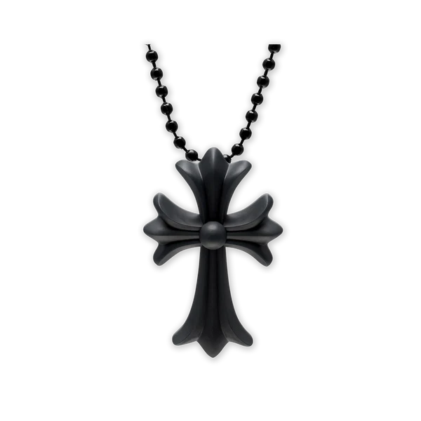 Chrome Hearts Silicone Cross Necklace Black