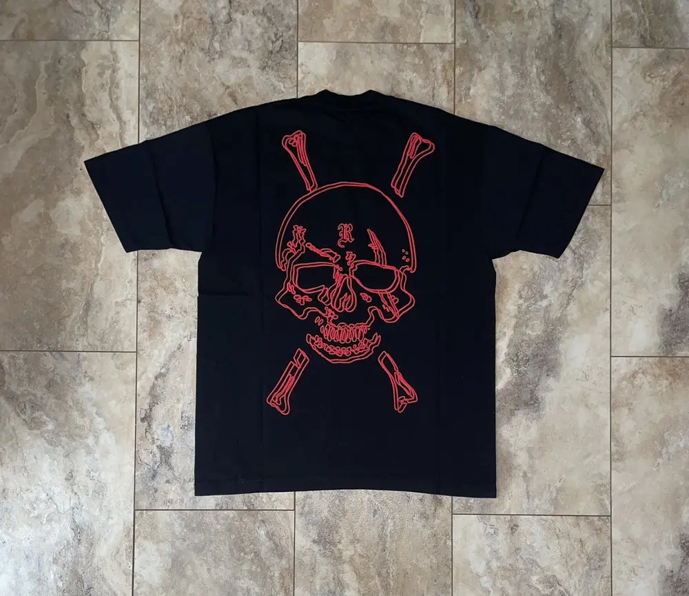 Revenge x Zillakami Crossbones Skull Tee Navy/Red
