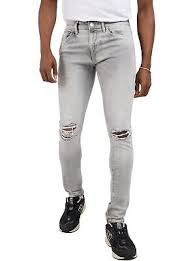Jordan Craig Ross Fit w/ Shreds at Knee Jeans (Cement)