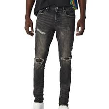 Purple-brand Frayed Blowouts Jeans Mens Style