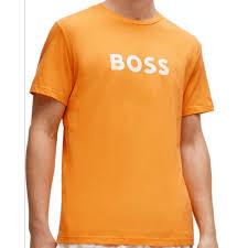 Hugo Boss Cotton Print Logo Regular Fit Orange T-Shirt