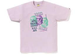 BAPE Pigment Three Ape Head Tee Purple