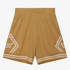 Men's Mitchell & Ness Tan Diamond Script Shorts