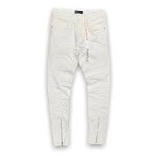 Purple brand (white center front hem zip jean)