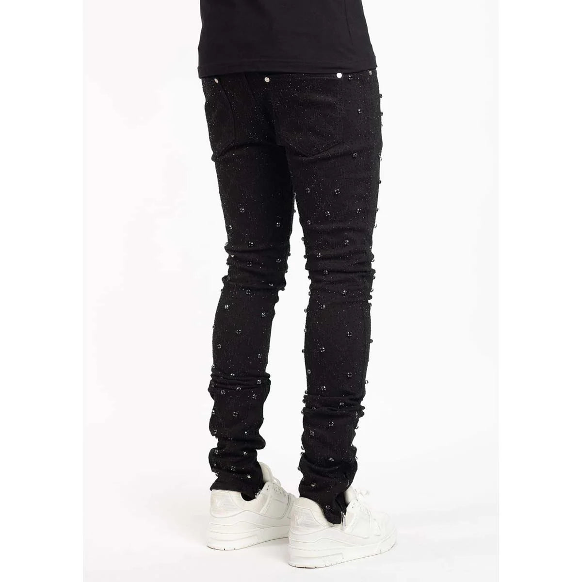 GUAPI all black embellished denim