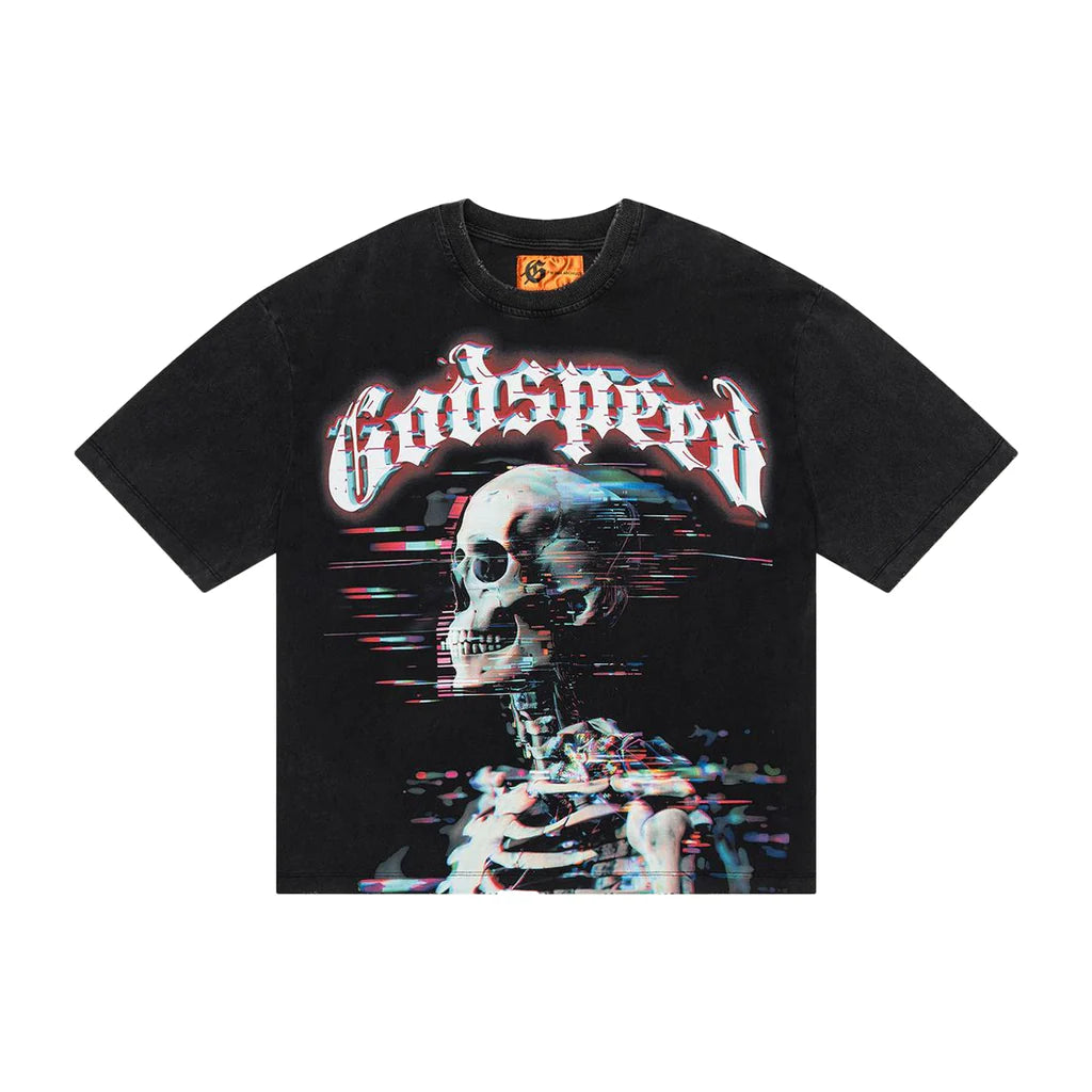 Godspeed Mens Glitchy Crew Neck T-Shirt Black