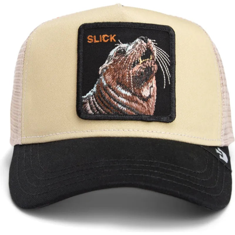 Goorin Bros. The Slick Seal Fab Farm Beige and Black Trucker Hat