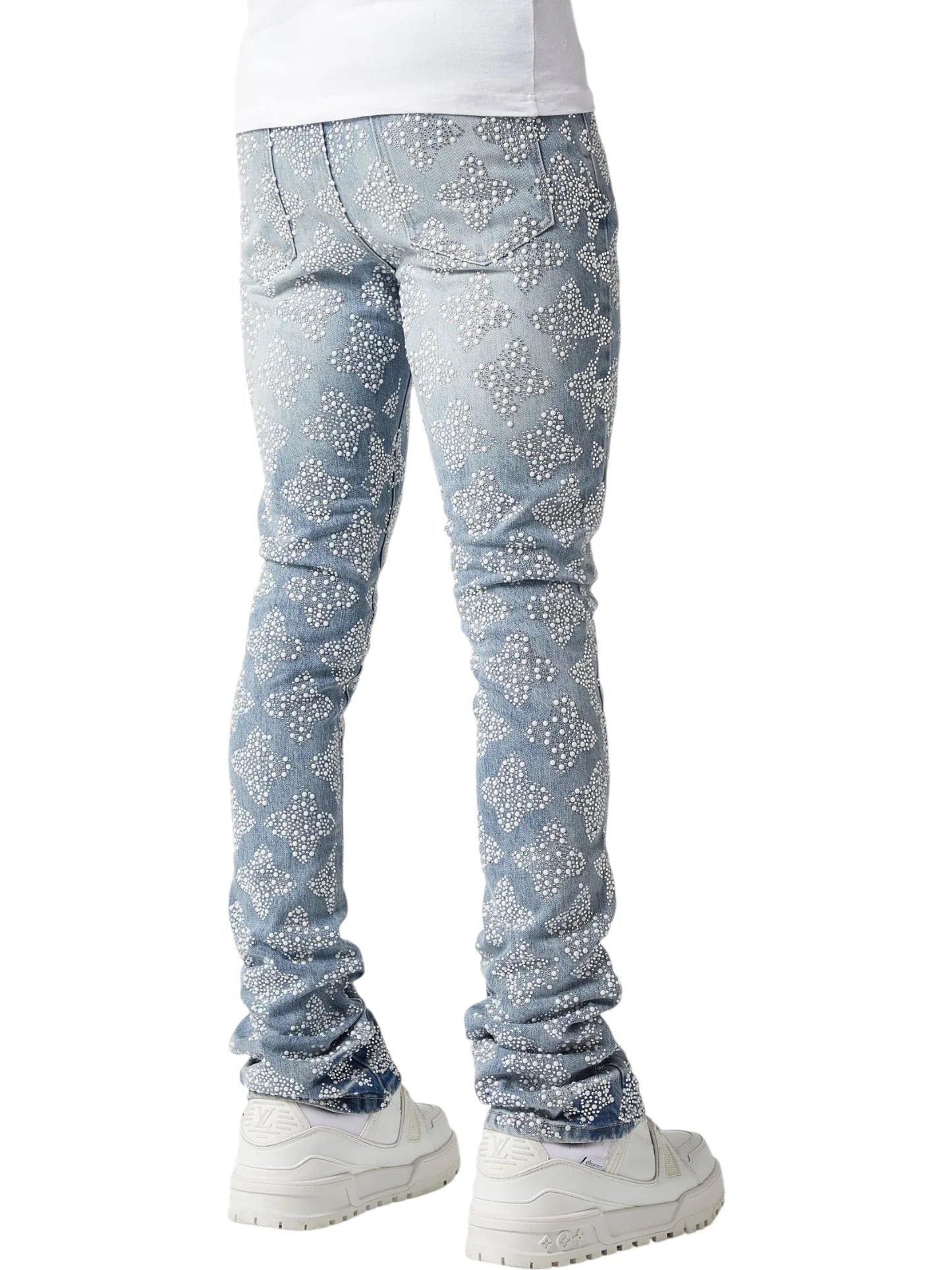 Guapi Aqua Blue Embellished Denim V4