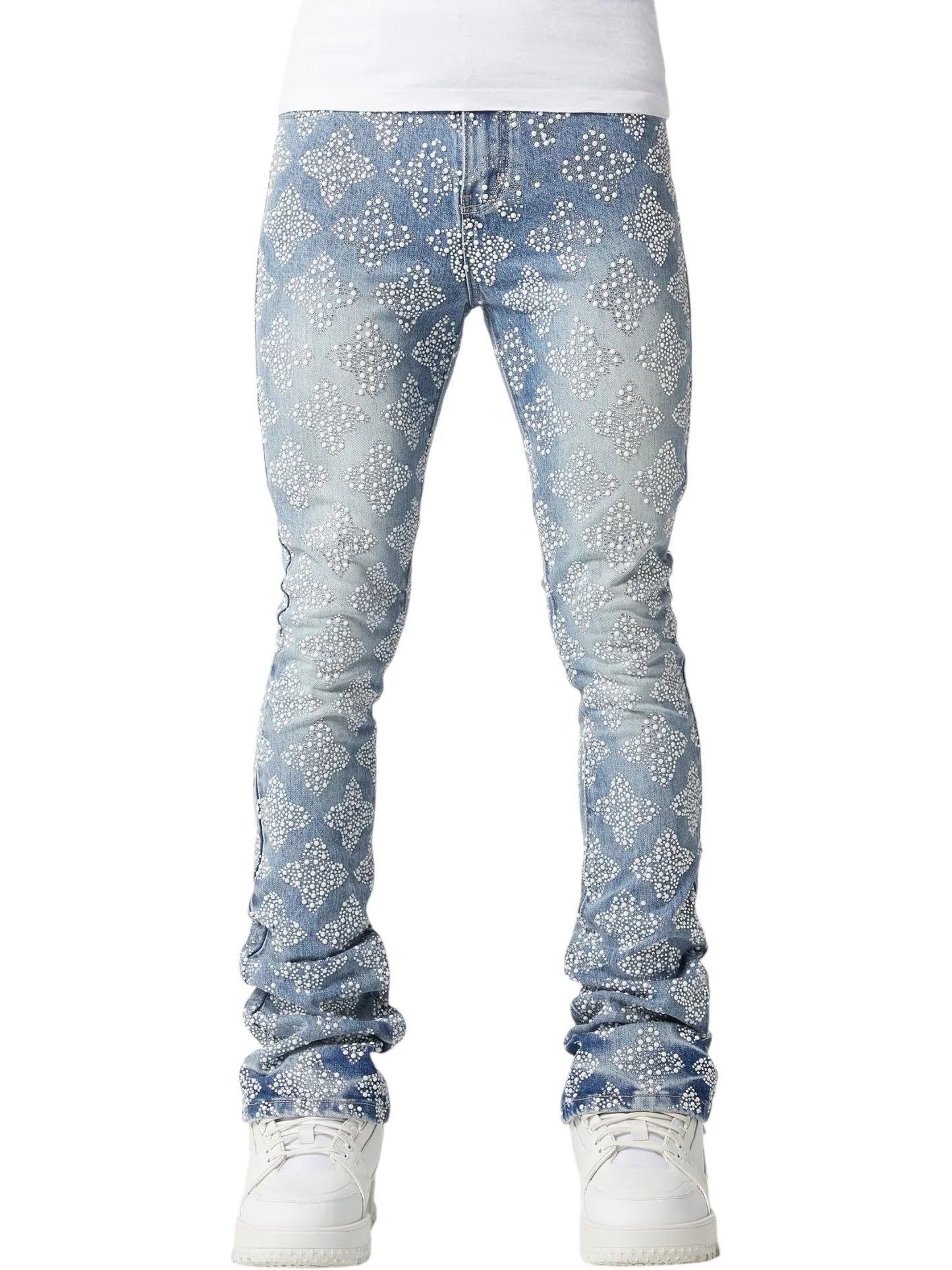 Guapi Aqua Blue Embellished Denim V4