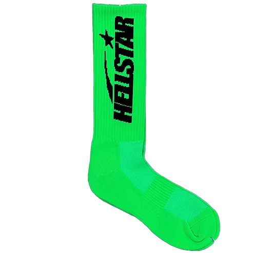 Hellstar Logo Socks Neon Green