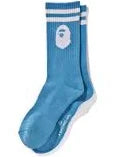 BAPE Men's Blue and White Socks