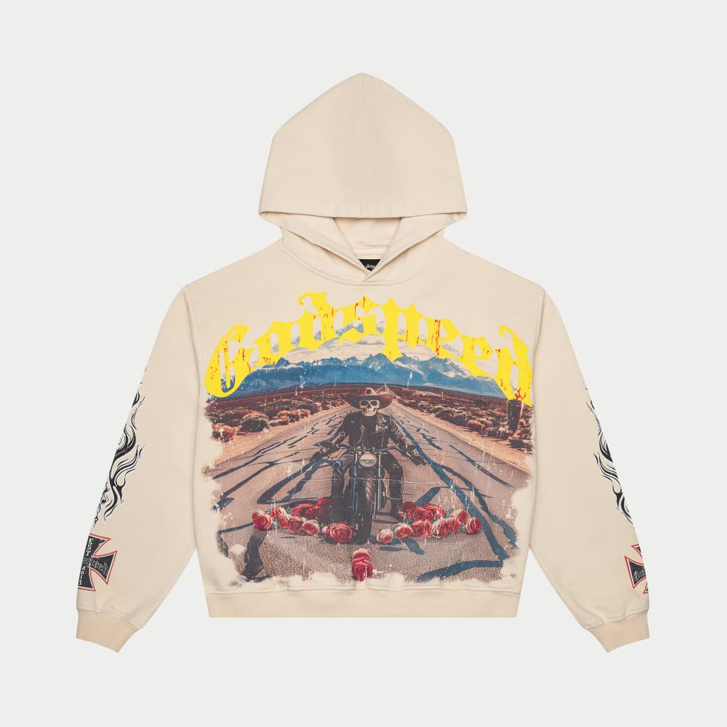 Long Lonely Road Hoodie (Cream Wash)