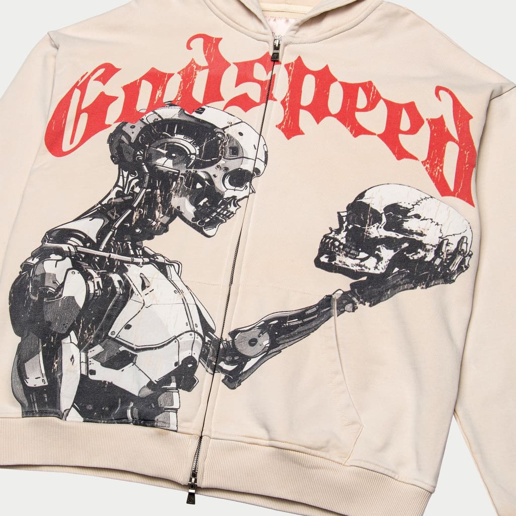 Mankind vs Ai Zip Up Hoodie (Bone)