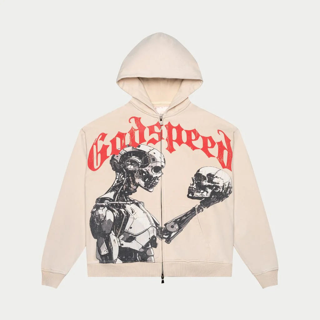 Mankind vs Ai Zip Up Hoodie (Bone)