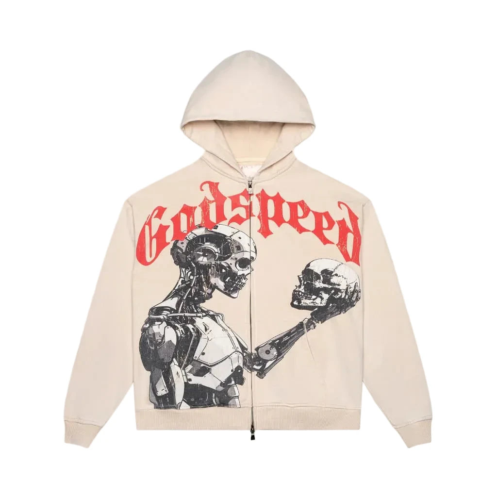 Mankind vs Ai Zip Up Hoodie (Bone)