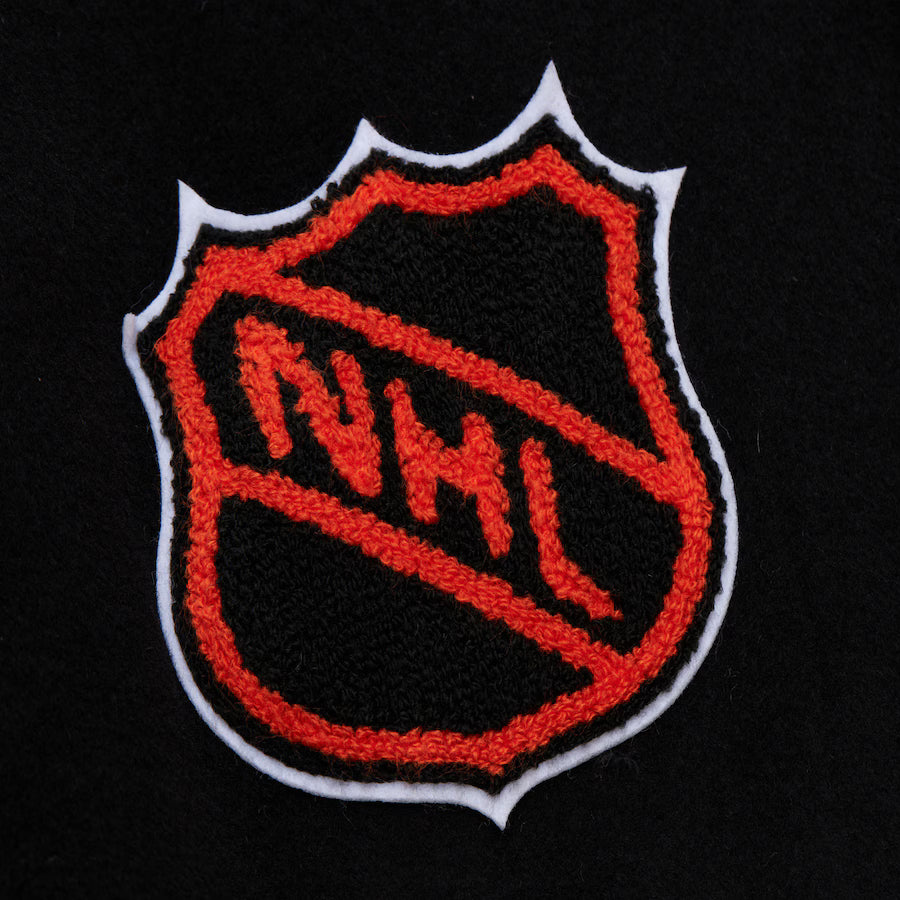 Men's Chicago Blackhawks Black Out Collection Team Logo Full-Snap Varsity Jacket