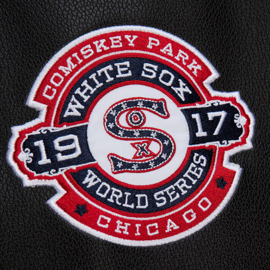 Men's Chicago White Sox Black Out Collection Vintage Logo Full-Snap Varsity Jacket