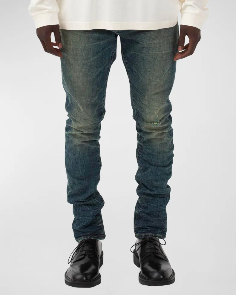 PURPLE Men's P001 Tinted Mid Indigo Skinny Jeans