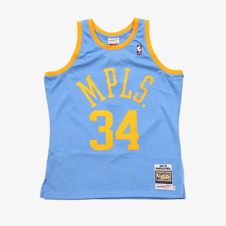 LA Lakers Men's Mitchell & Ness 2001-2002 Shaquille O'Neal #34 Replica Swingman MPLS Light Blue