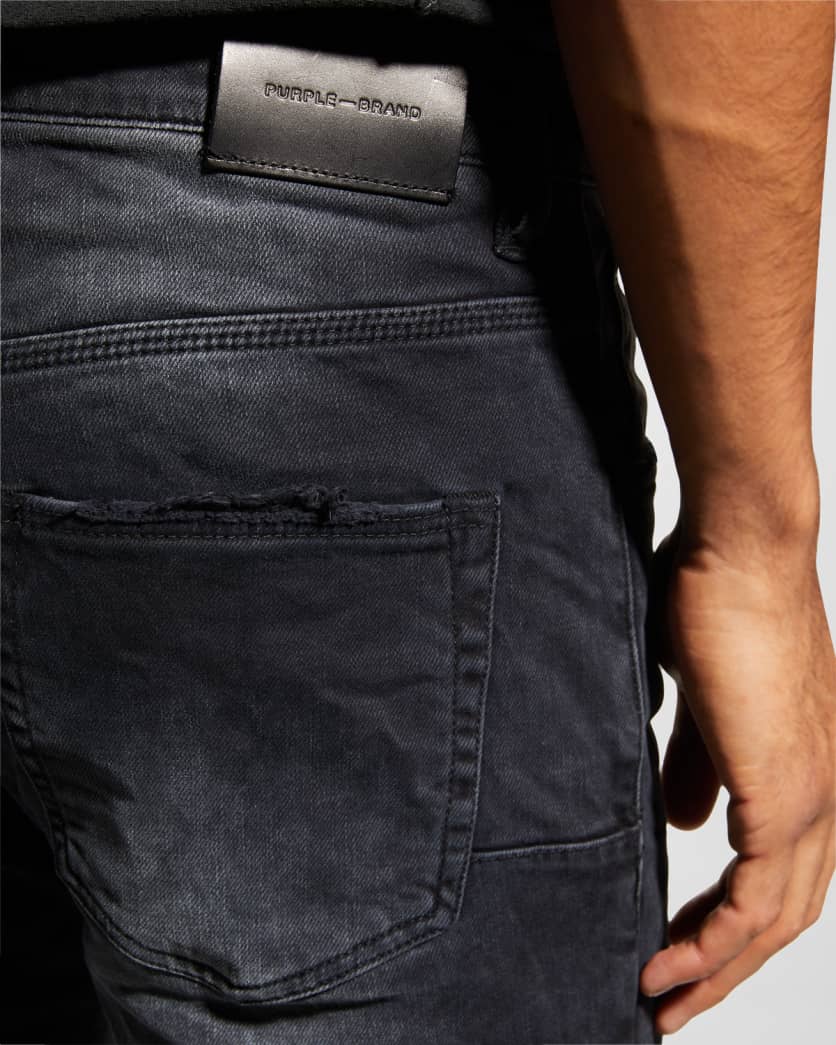 Purple brand mens p002 black repair slim jean