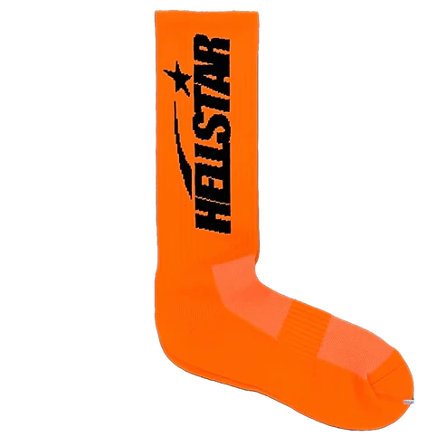 Hellstar Logo Socks Neon Orange