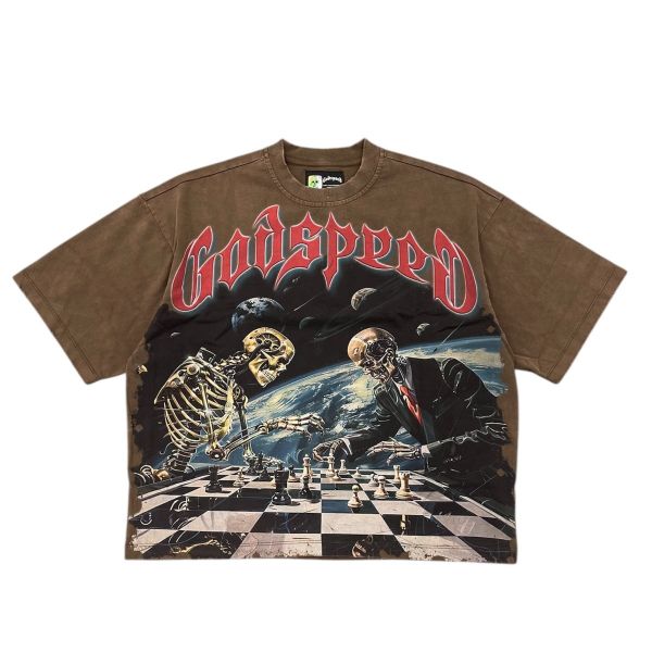 GODSPEED "Checkmate" T-Shirt (Brown Wash)