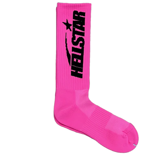 Hellstar Logo Socks Neon Pink