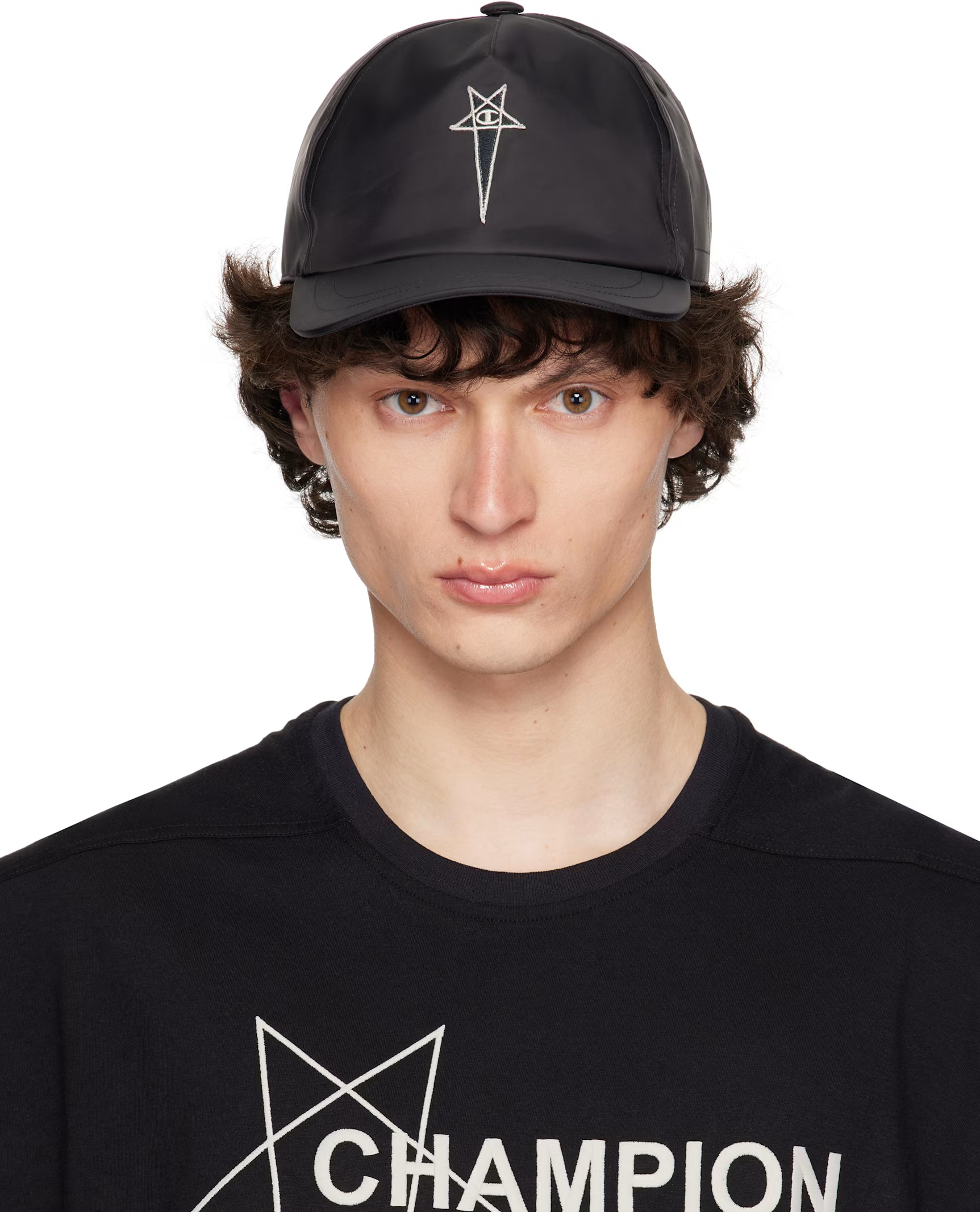 Rick Owens Black Champion Edition Baseball Cap