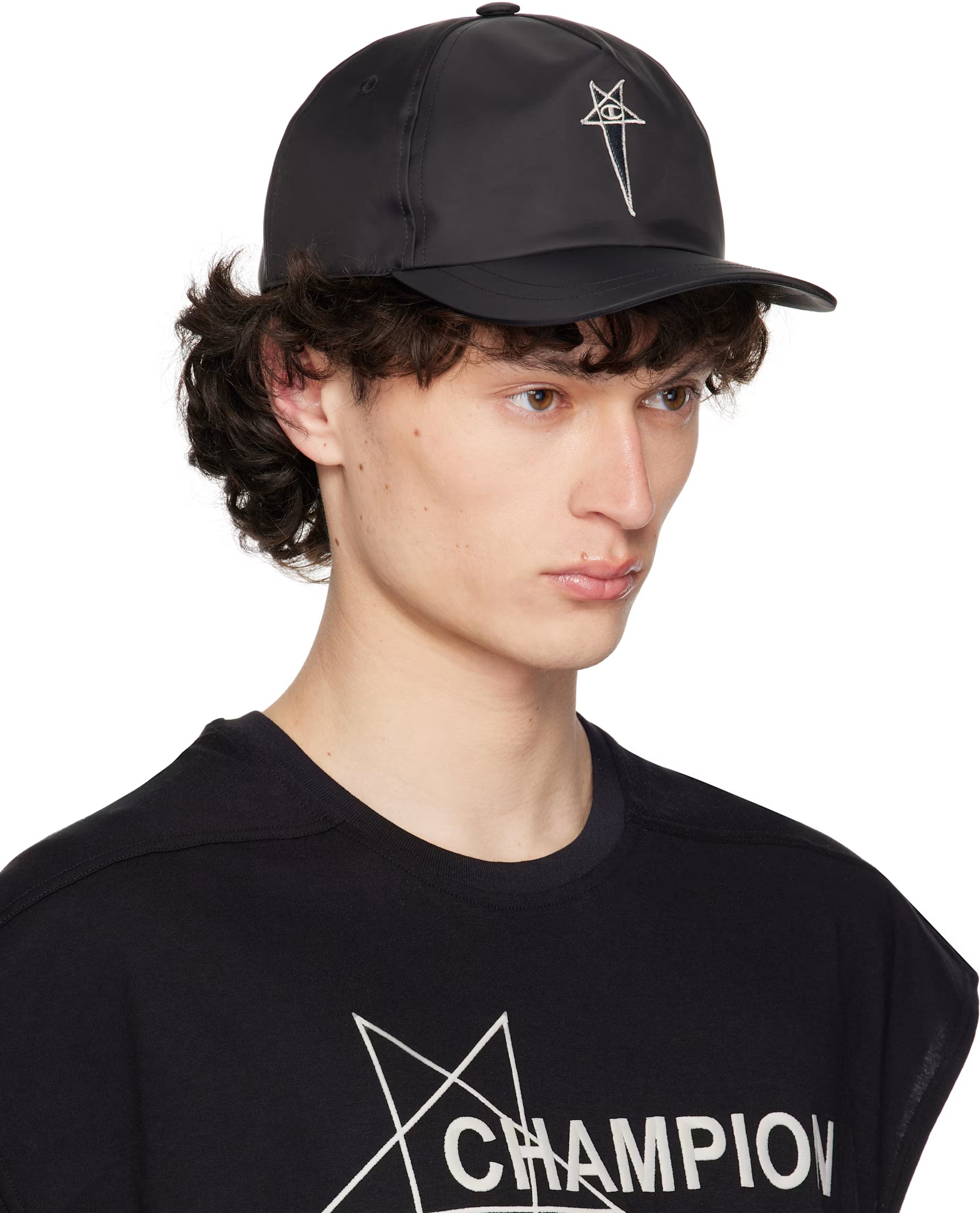 Rick Owens Black Champion Edition Baseball Cap