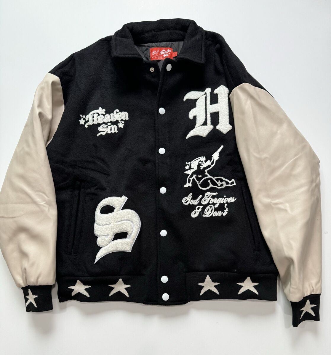 BORN SINNER VARSITY JACKET BLACK