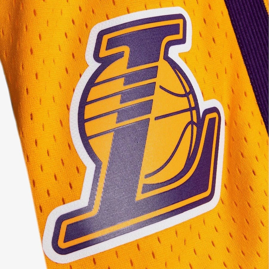 Men's White Los Angeles Lakers 2009/10 Hardwood Classics Swingman Basketball Shorts