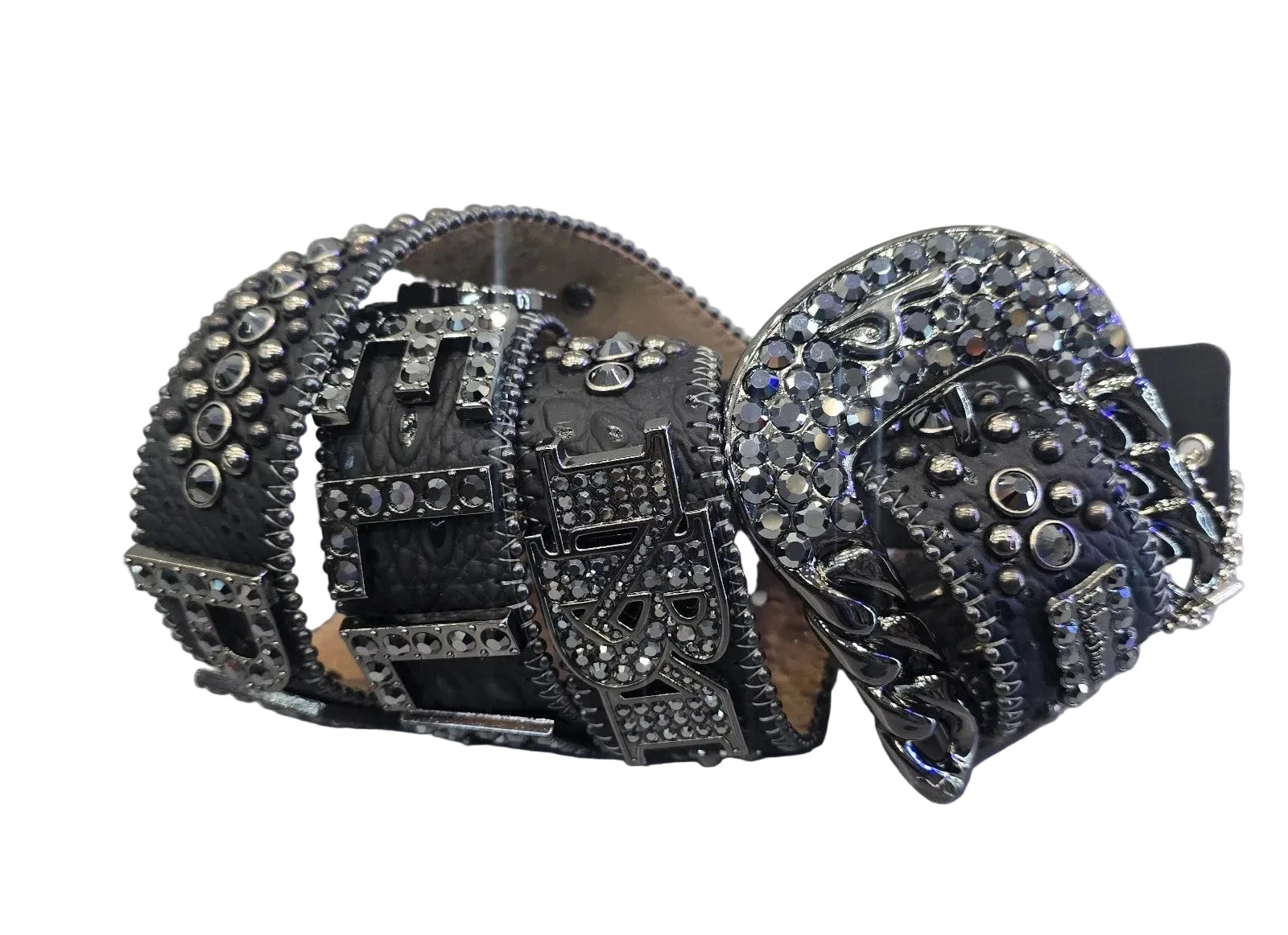 PELLE PELLE X BB SIMON LIMITED EDITION BLACK-CLEAR HEMATITE BELT