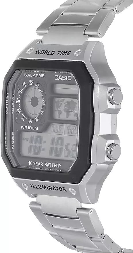 Casio AE-1200WHD-1A Digital Quartz Men's Watch - Silver