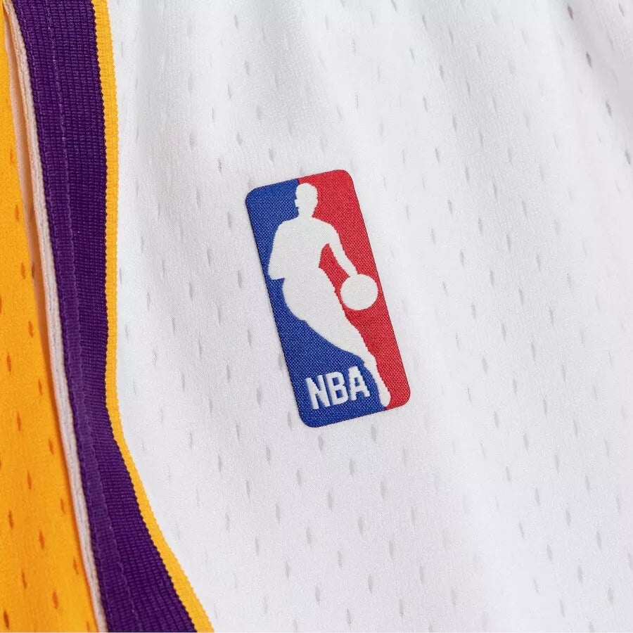Men's White Los Angeles Lakers 2009/10 Hardwood Classics Swingman Basketball Shorts