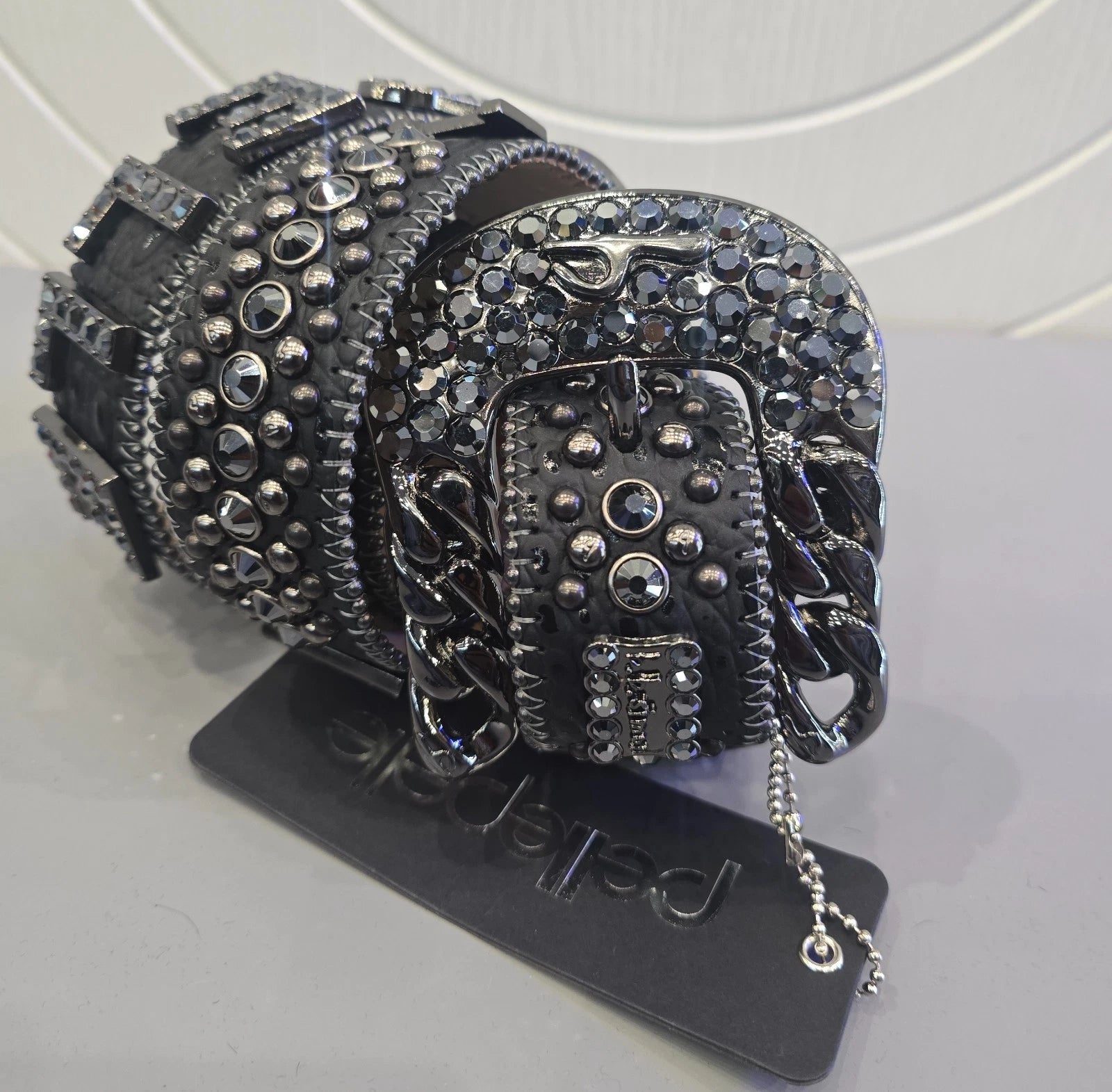 PELLE PELLE X BB SIMON LIMITED EDITION BLACK-CLEAR HEMATITE BELT