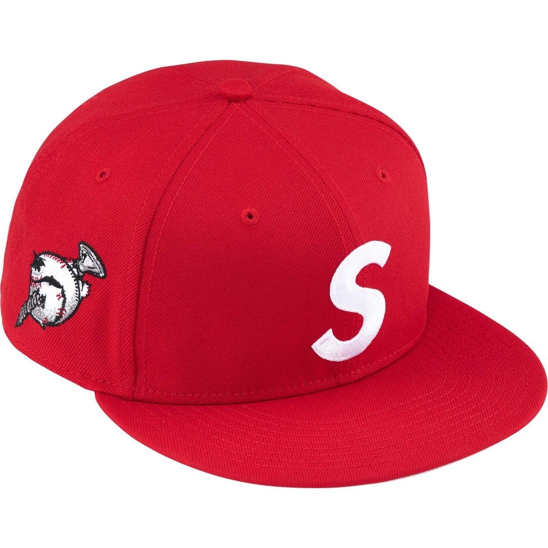 Supreme Screw Ball S Logo New Era 59Fifty Fitted Hat Red