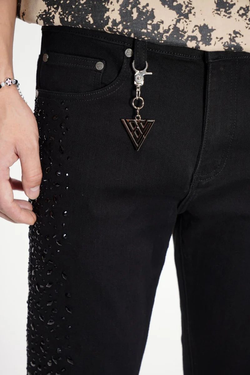 Shock Jet Black Stacked Flare Jean