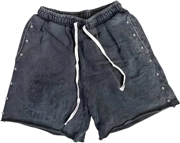 Saint Vanity Washed Cotton Sweat Shorts Dark Grey