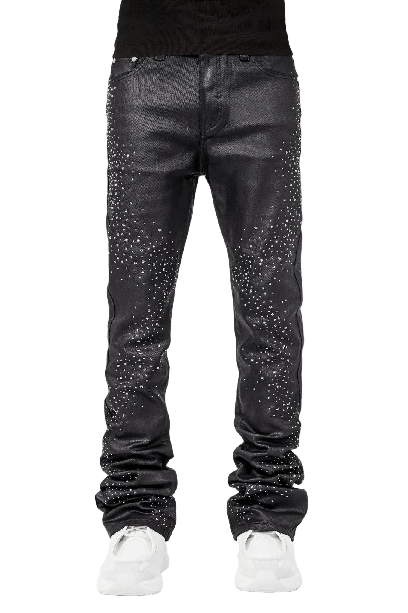 All Black Starry Sky Waxed Denim