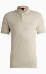 BOSS - Slim-fit polo shirt in stretch-cotton piqué - Light Beige