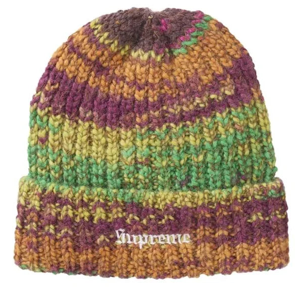 Supreme Space Dye Stripe Beanie Yellow