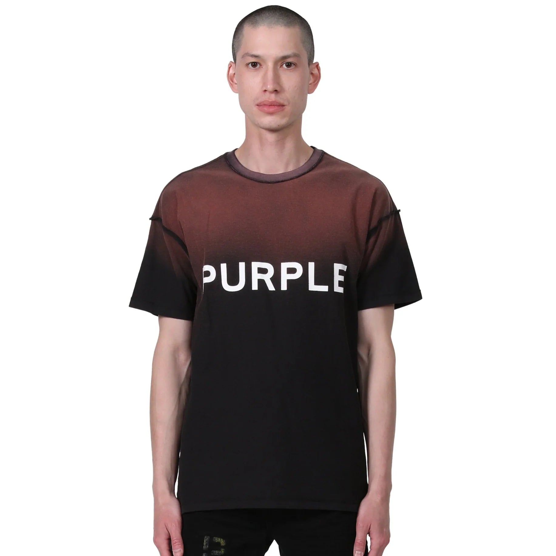 Purple Brand Textured Jersey Inside Out Tee Black Beauty