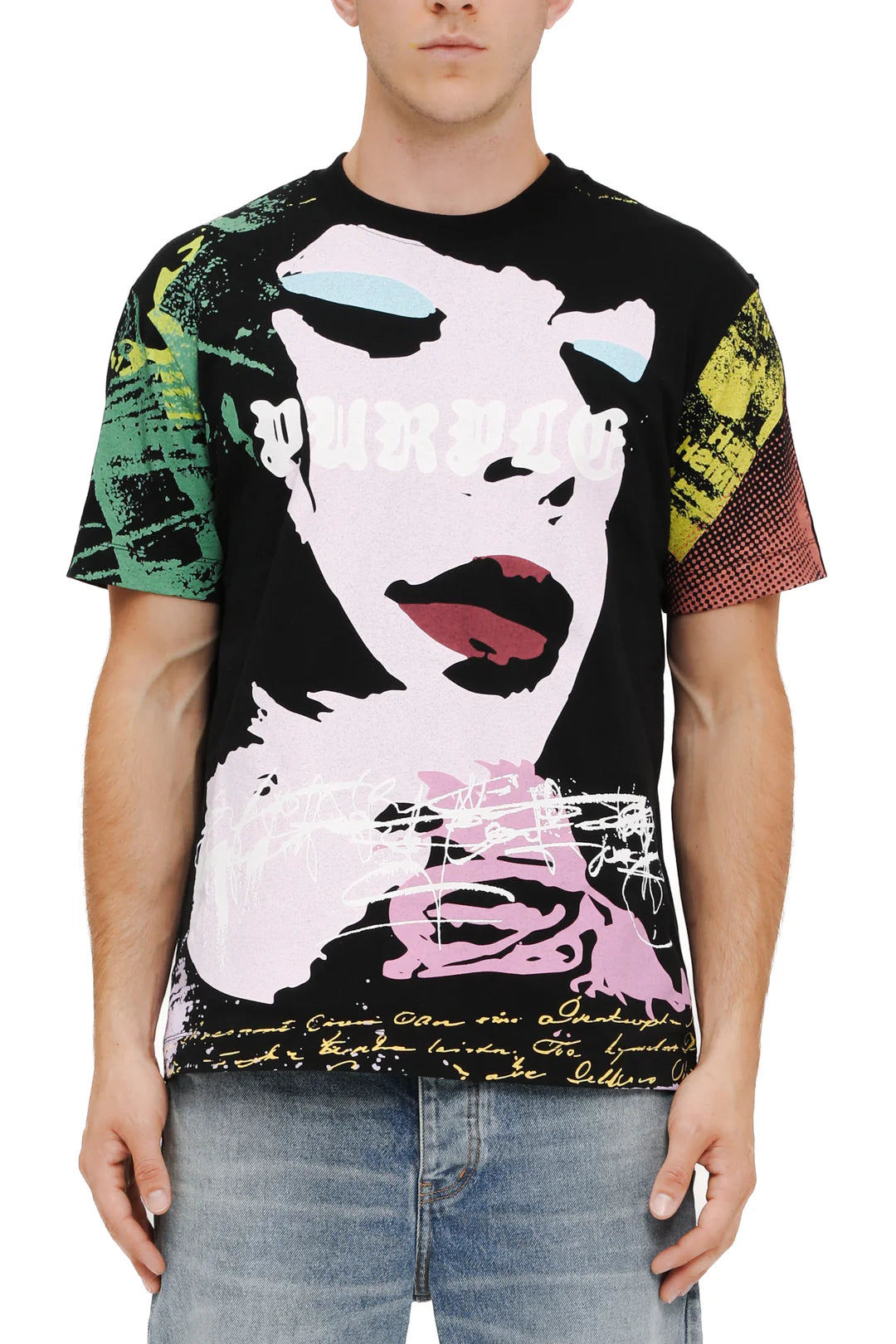 Textured Cotton Jersey Graphic T-Shirt PURPLE BRAND