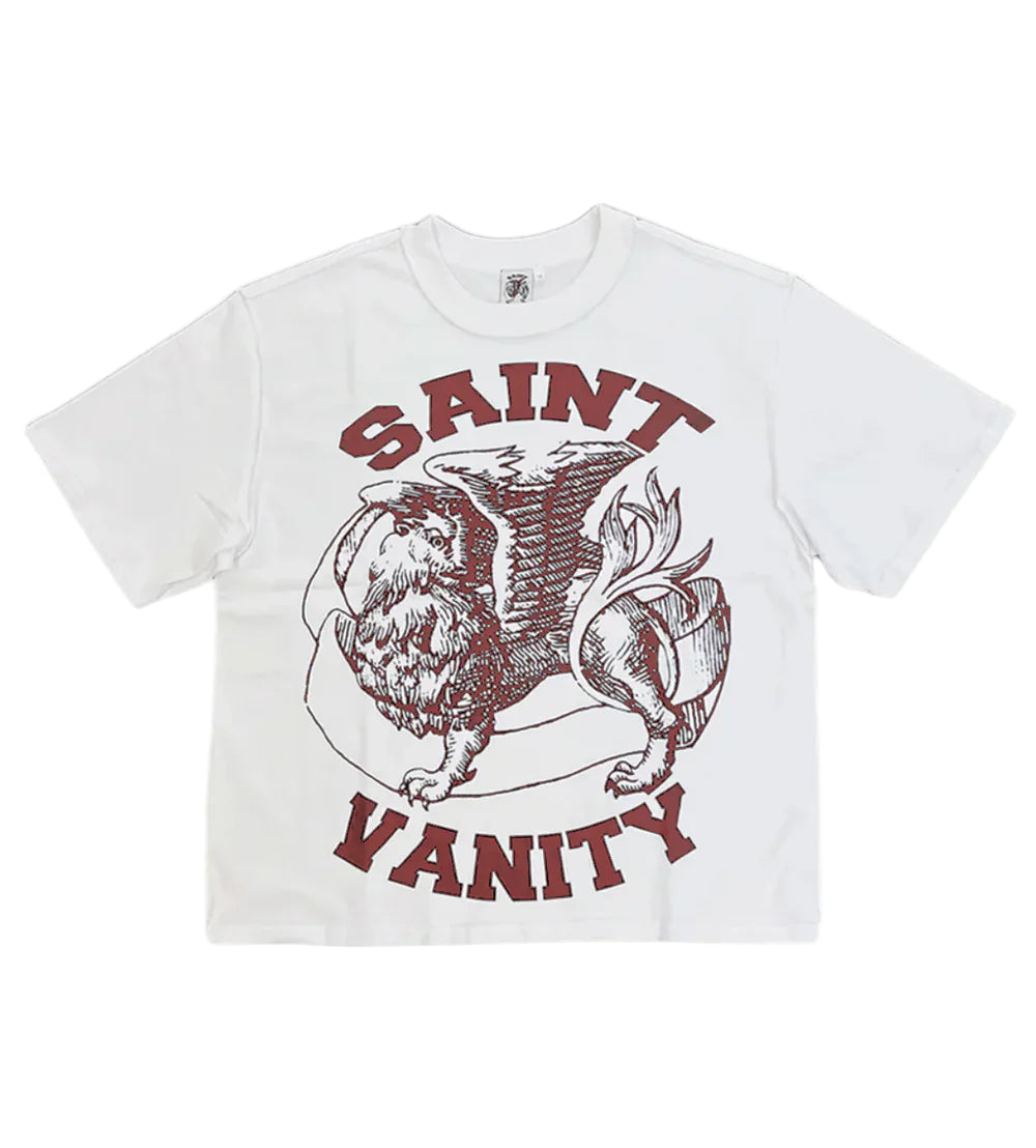 Saint Vanity "Griffin" White & Burgundy Tee