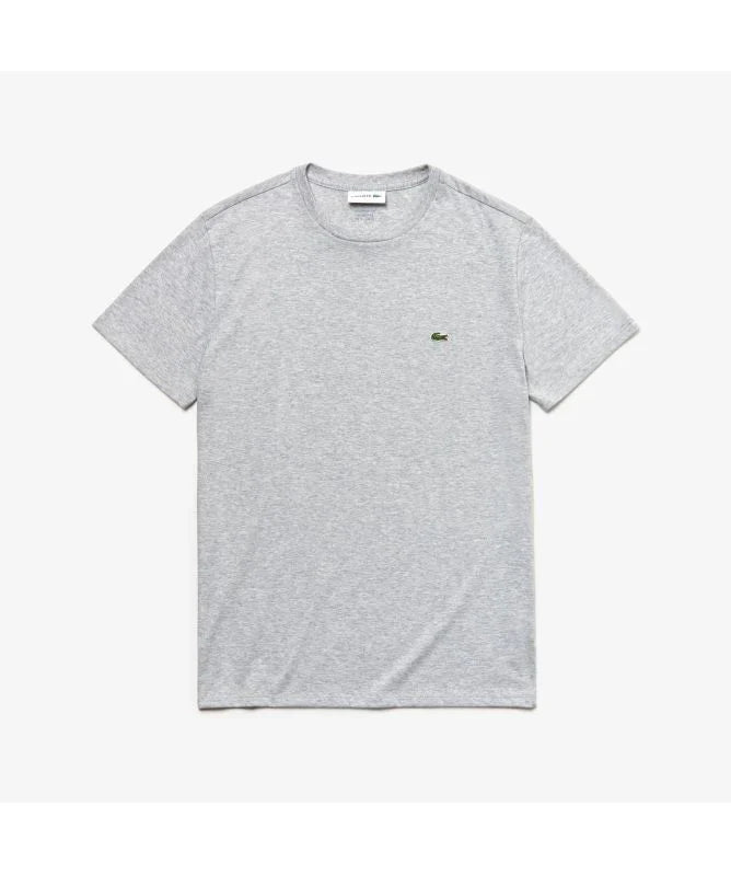 Lacoste Men's Short Sleeve Pima Jersey Crew Neck Tee grey