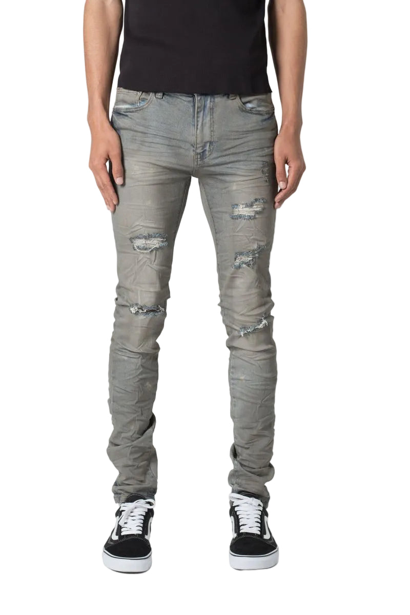 X607 Painted Skinny Denim - Blue