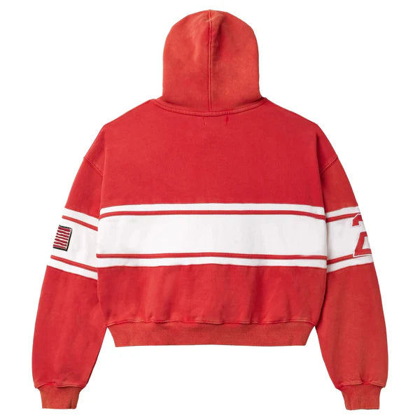 Vale Forever Cursive Zip-Up Hoodie Red